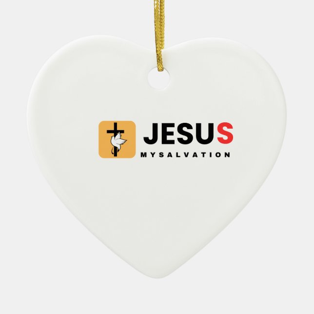 Jesus My Salvation  Ceramic Tree Decoration (Front)