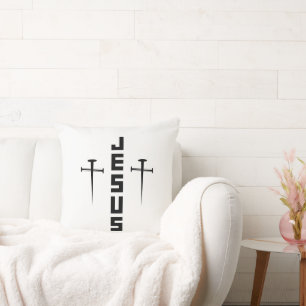 JESUS Nail Cross Christian Faith For Believers Cushion