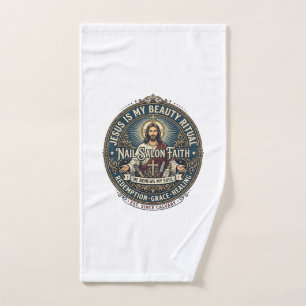 Jesus Nail Tech Nail Artist T-Shirt Inspirational Hand Towel
