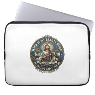 Jesus Nail Tech Nail Artist T-Shirt Inspirational Laptop Sleeve