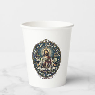 Jesus Nail Tech Nail Artist T-Shirt Inspirational Paper Cups