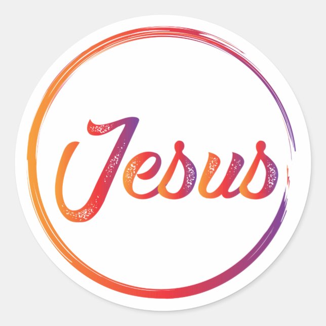 Jesus Name Above All Name Classic Round Sticker (Front)