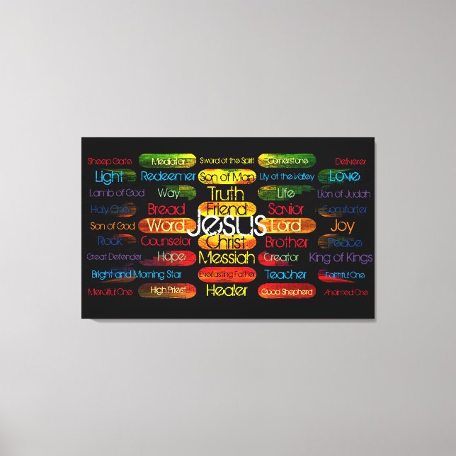 Jesus Names and Attributes Canvas Print (Front)