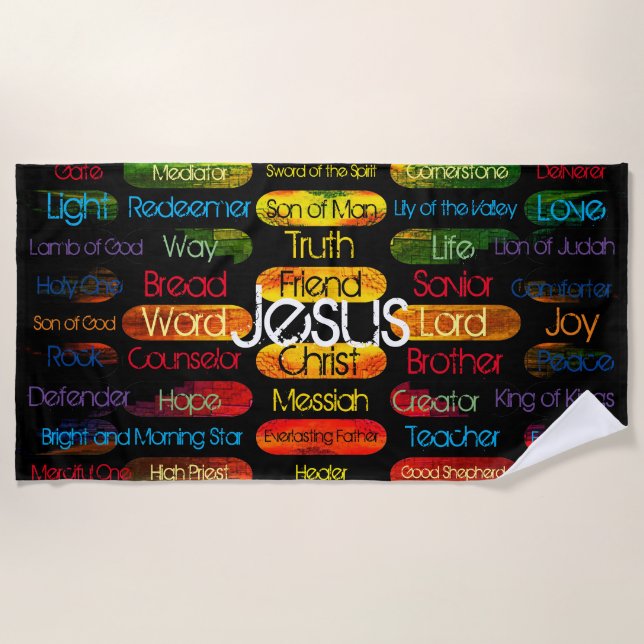 Jesus Names and Attributes Yoga Mat (Front)