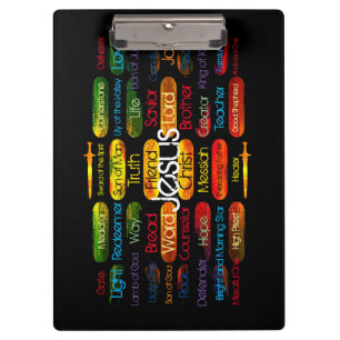 Jesus Names Multi-colour Clipboard