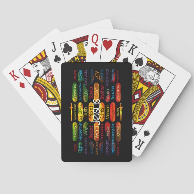 Jesus Names Multi-colour Playing Cards (Back)