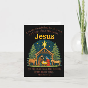 Jesus Nativity Christian Christmas Bible Pjs Toddl Card