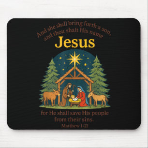 Jesus Nativity Christian Christmas Bible Pjs Toddl Mouse Mat