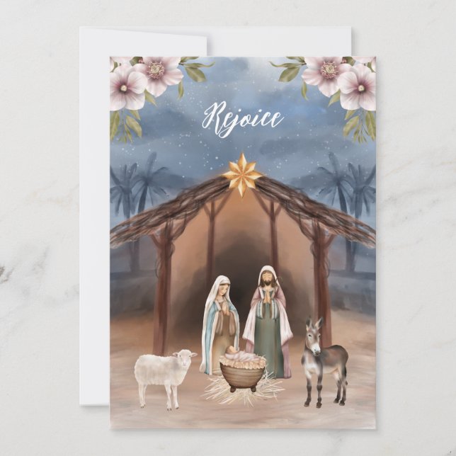 Jesus Nativity Christian Christmas Card (Front)
