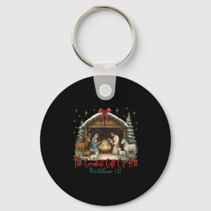 Jesus Nativity Scene The Greatest Of All Merry Chr Key Ring