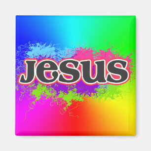 Jesus Neon Static (rainbow) Magnet