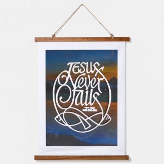 JESUS Never fails Wood Toppers  Hanging Tapestry