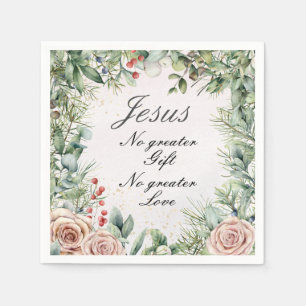Jesus, No greater Gift, No greater Love, Christmas Napkin