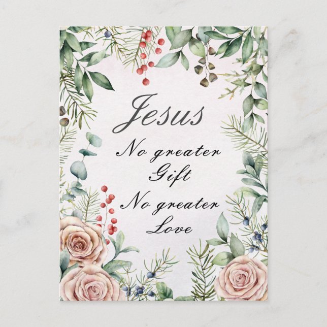 Jesus, No greater Gift, No greater Love, Christmas Postcard (Front)