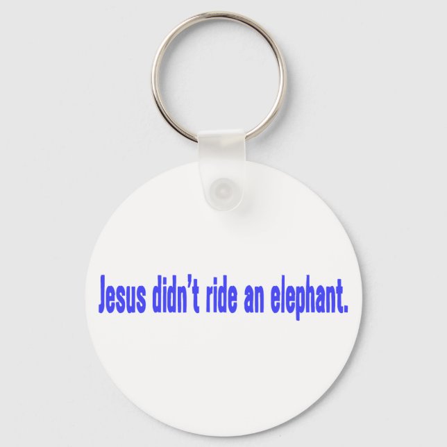 Jesus No Ride Elephant Bumper Key Ring (Front)