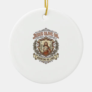 Jesus Olive Oil Anointing Oil Label Jesus Olive Oi Ceramic Tree Decoration