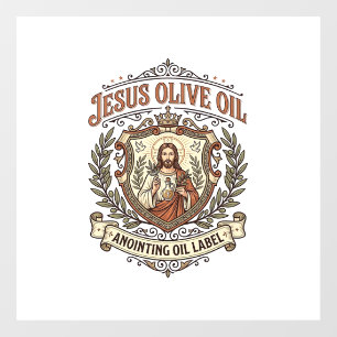 Jesus Olive Oil Anointing Oil Label Jesus Olive Oi Window Cling