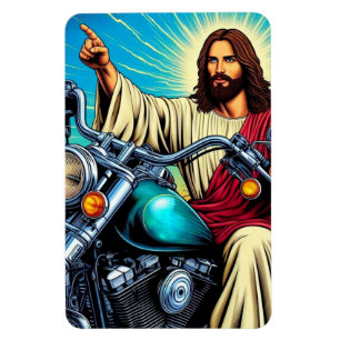 Jesus on a bike magnet! magnet