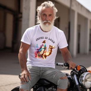 Jesus on a camel in colourful deserts T-Shirt