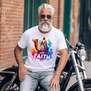 Jesus on a colourful camel of faith T-Shirt