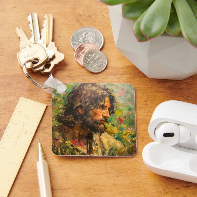 Jesus on Meadow Key Ring (Desk)