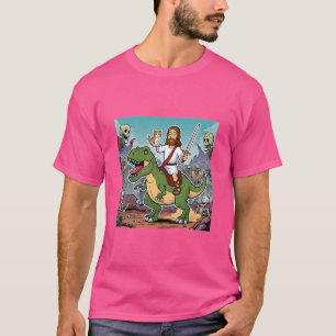 Jesus on T-rex cartoon version T-Shirt