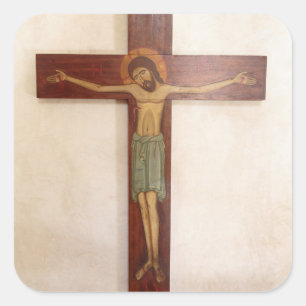 Jesus On The Cross Art Square Sticker