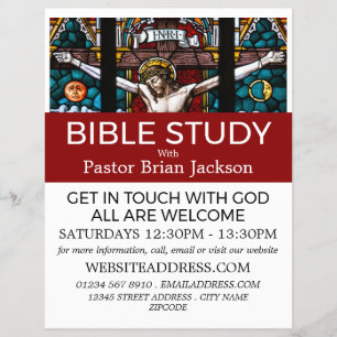 Jesus on the Cross, Christian Bible Class Advert Flyer