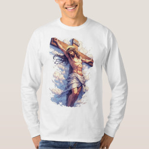 Jesus on the Cross Christian Men's Long Sleeve Tee