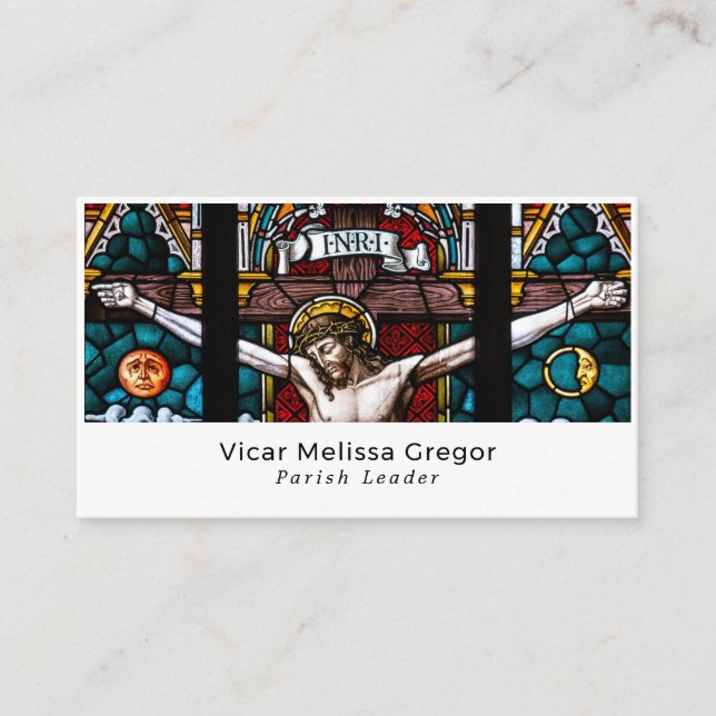 Jesus on the Cross, Christianity, Religious Business Card (Front)