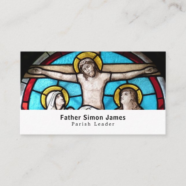 Jesus on the Cross, Christianity, Religious Business Card (Front)