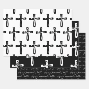 Jesus on the Cross Conquered Death Wrapping Paper Sheet