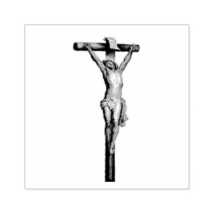 Jesus on the Cross Crucifix Religious Catholic Rubber Stamp