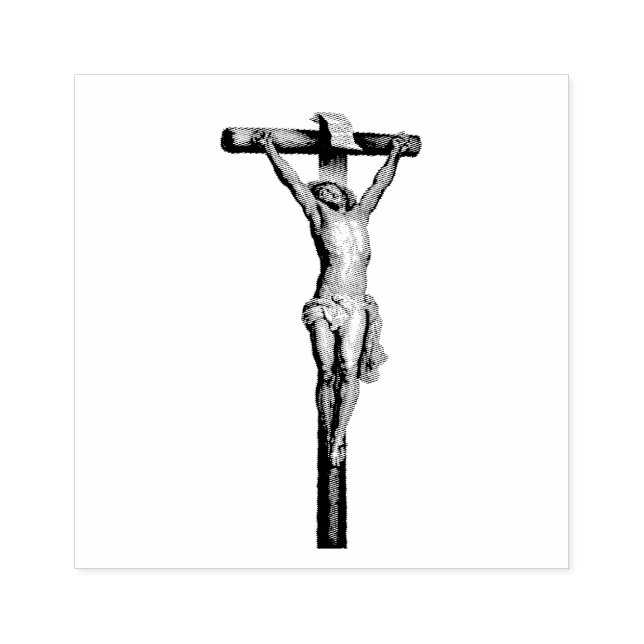 Jesus on the Cross Crucifix Religious Catholic Rubber Stamp (Imprint)