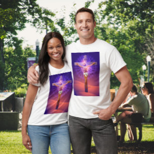 Jesus On The Cross Digital Art White T-Shirt