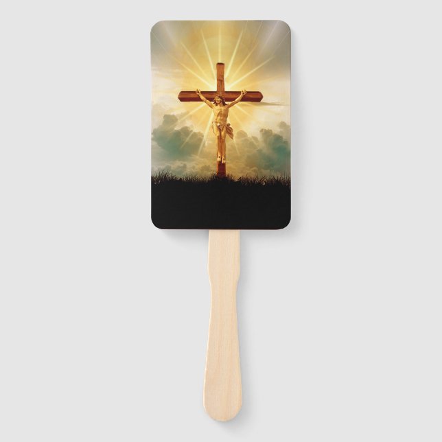 JESUS ON THE CROSS HAND FAN (Front)