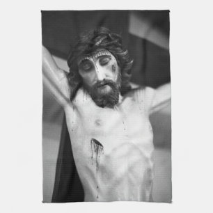 Jesus on the cross tea towel