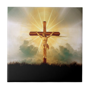 JESUS ON THE CROSS TILE