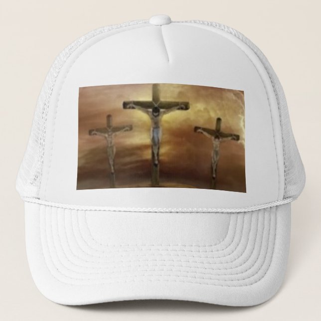 JESUS ON THE CROSS TRUCKER HAT (Front)