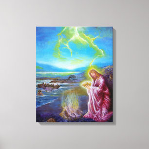 JESUS ON THE SEASHORE ,St John 21 Canvas Print