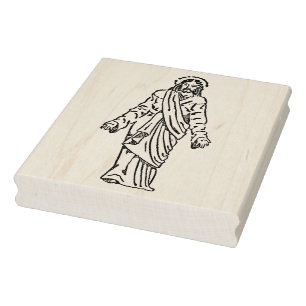 Jesus open arms illustration art stamp