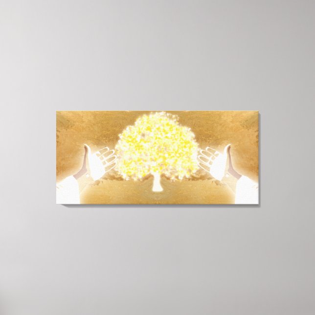 Jesus Open arms Nails in Hands Tree Of Life Canvas Print (Front)