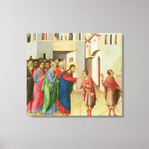 Jesus Opens the Eyes of a Man Born Blind, 1311 Canvas Print