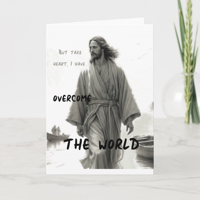 Jesus Overcomes Greeting Card (Front)