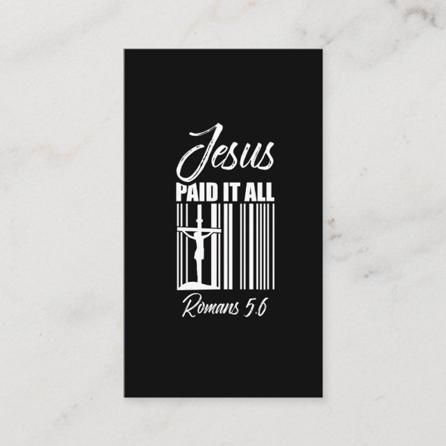 Jesus Paid all Price Barcode God Christian Business Card (Front)
