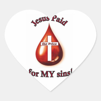 Jesus Paid for my sins Heart Sticker
