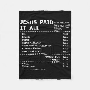 Jesus Paid It All Christian Cross God Faith Bible Fleece Blanket