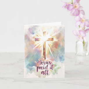 Jesus Paid It All Christian Hymn Easter Card