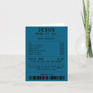 Jesus Paid It All Funny Christian (on Back)  Card