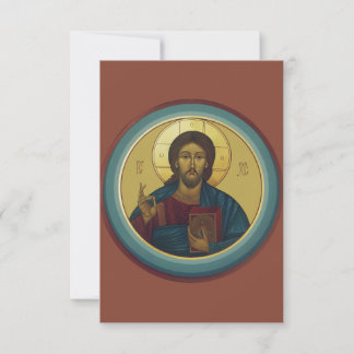 Jesus Pantocrator Byzantine Icon Holy Card